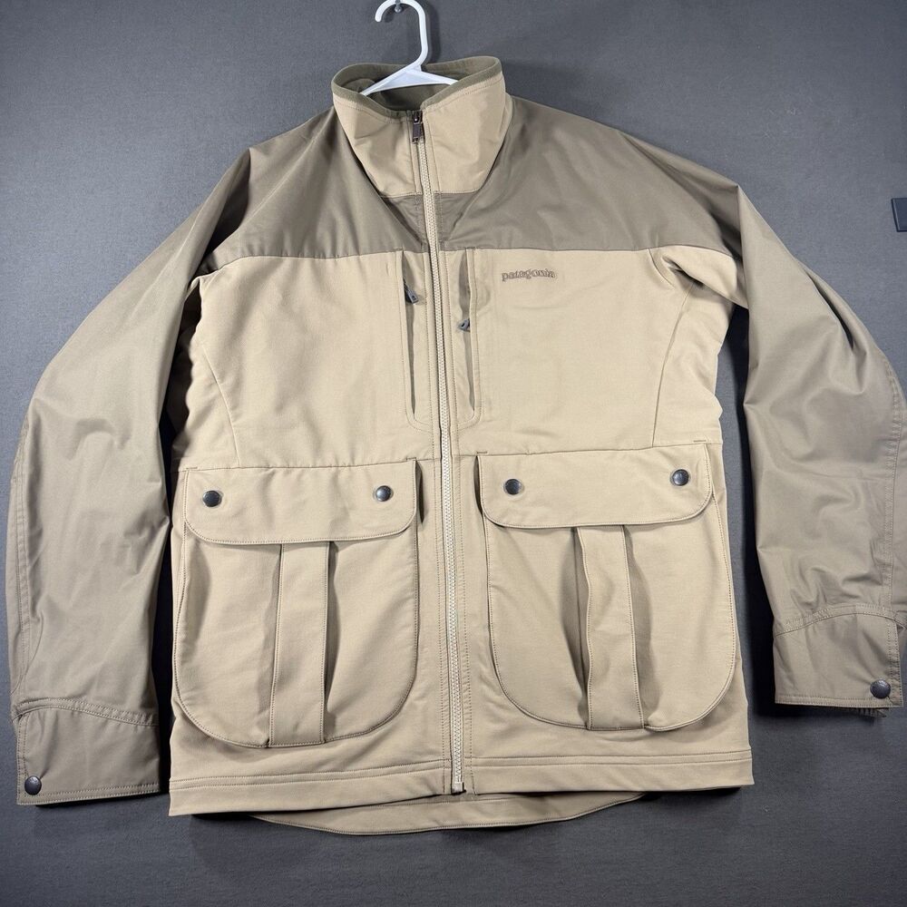 Patagonia Field Scramble Jacket Mens Medium Brown Outdoor Full Zip DWR Chore